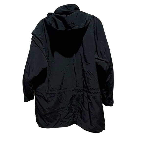 Vintage Eddie Bauer Windfoil Jacket Women’s L Hood Black Fleece Lined USA Zip - Picture 2 of 12